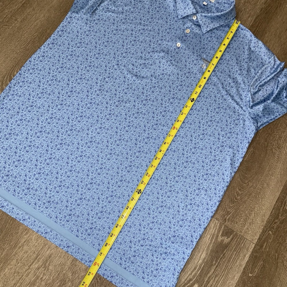 Peter Millar Summer Comfort Polo Men's XL Blue Skulls Double Transfused Polo - Picture 4 of 6